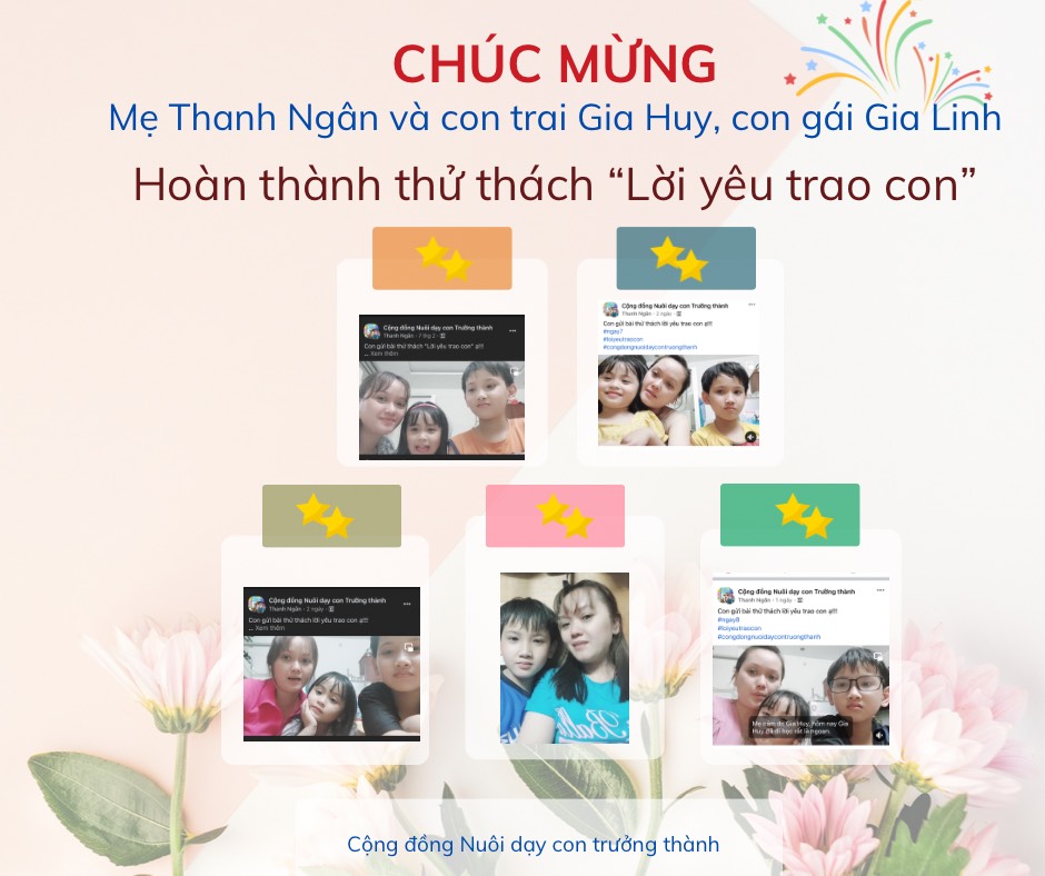 thử thách lời yêu trao con cộng đồng nuôi dạy con trưởng thành 2