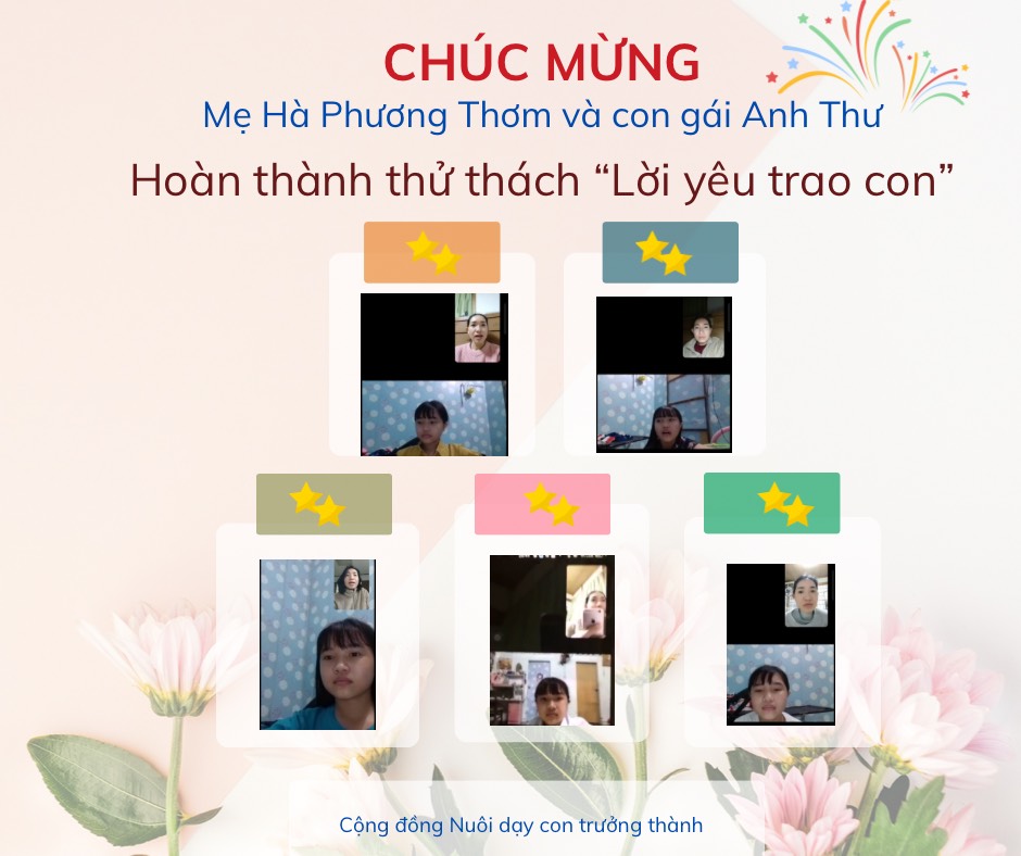 thử thách lời yêu trao con cộng đồng nuôi dạy con trưởng thành 3